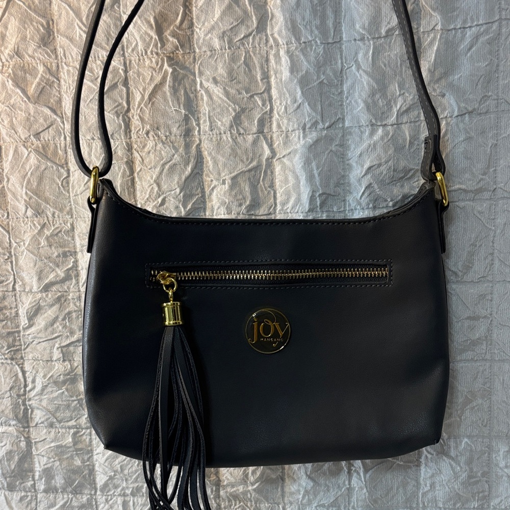 Joy Mangano gray Crossbody Bag with Tassel